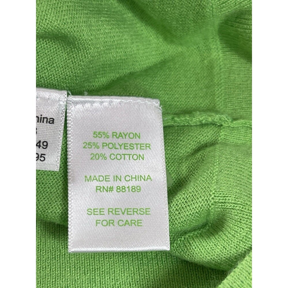 Lilly Pulitzer Cardigan Womens L Green V-Neck Button Front Lightweight Preppy - Picture 10 of 12